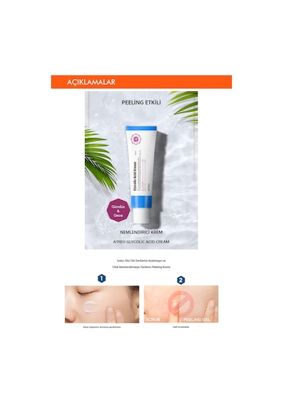 Missha Glikolik Asit İçeren Peeling Etkili Krem APIEU Glycolic Acid Cream 50 ML