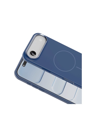 İos Apple Uyumlu iPhone 17 Air Kılıf M-safe Şarj Özellikli Kaymaz Silikon Edi Kapak Lacivert