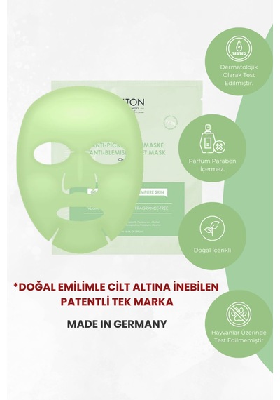 Yağlı Akneli Ciltler Için Deniz Mineralli Sivilce Karşıtı Face Care Vegan Kağıt Maske - 129183902