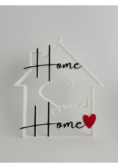 3d Baskı Home Sweet Home Yazılı Modern Dekoratif Hediyelik Masaüstü Dekor Obje Duvar Ve Kapı Süsü