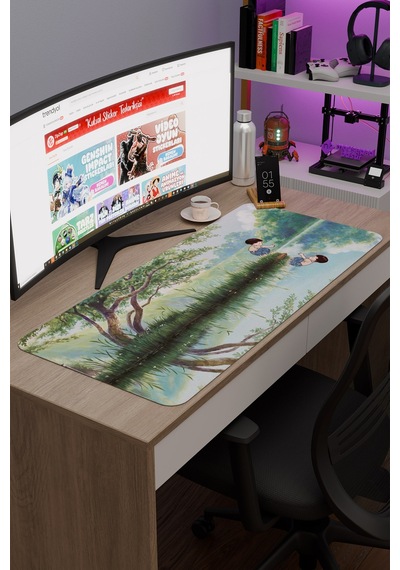 Ateşböceklerinin Mezarı Anime V1 - 90x40 Xxl Gaming Kauçuk Kaymaz Taban Mouse Pad Fare Altlığı