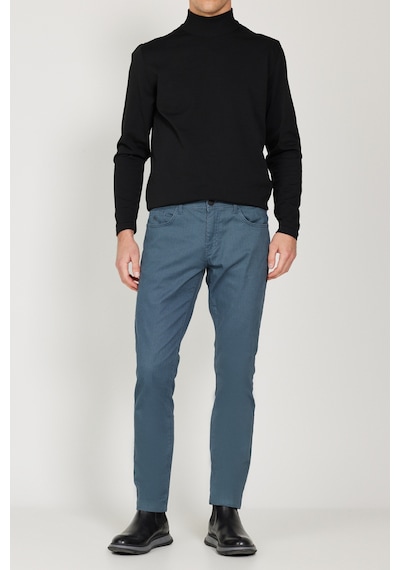 AC&Co / Altınyıldız Classics Erkek Indıgo Slim Fit Dar Kesim 5 Cepli Desenli Pamuklu Pantolon İndigo AC&Co / Altınyıldız Classics Erkek Indıgo Slim Fit Dar Kesim 5 Cepli Desenli Pamuklu Pantolon İndigo