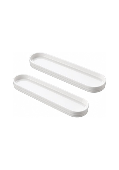 Porselen Oval Tabak 2'li Set, 26,2 7 1,9 Cm, Beyaz İnce Uzun Zeytinlik, Kahvaltılık Peynir Meze Ve Atıştırma Diğer