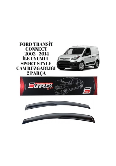 Ford Transit Connect 2002 2003 2004 2005 2006 2007 2008 2009 2010 2011 2012 2013 2014 İle Uyumlu Sport Style Cam Rüzgarlığı 2 Parça Sunplex 2 Adet