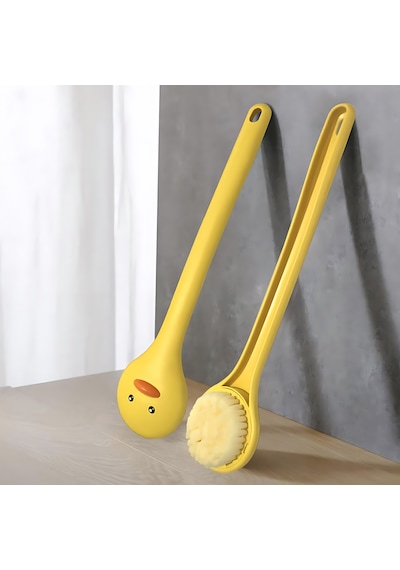 Cocoloco Home Uzun Saplı Duş Fırçası Ördek Tasarımlı Yumuşak Uçlu Duş Banyo Için Nazik Vücut Fırçası 1adet