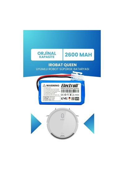 Irobat Queen Uyumlu Batarya 2600mah Pil Robot Süpürge Batarya Değişimi