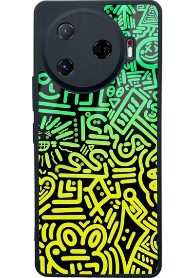 Tecno Camon 30 Pro Neon Geometrik Tasarımlı Glossy Telefon Kılıfı Çok Renkli