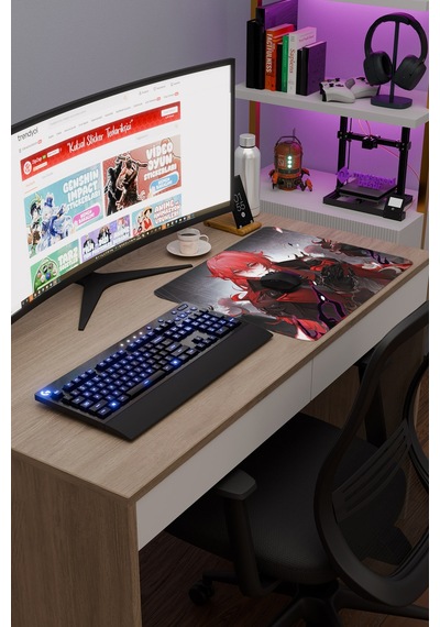 Diluc Genshin Impact Anime Gacha V1 - 48x40 Xl Gaming Mouse Pad Fare Altlığı