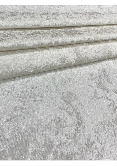 Enesar Home Parlak Kadife Beyaz Kumaş Döşemelik Kumaş (Likrasiz & Astarli) 100 x 140 cm