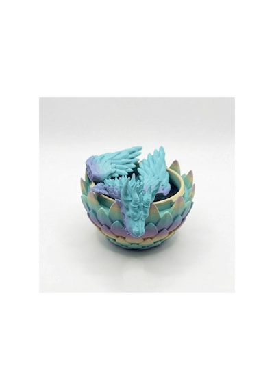 Atatug Pastel Gökkuşağı Orta Boy Sürpriz Ejderha Yumurtası Ve Kanatlı Ejderha Seti - 24cm