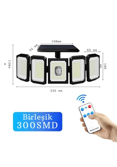 Monozone 300led Solar Güneş Enerjili Bahçe Duvar Lambası