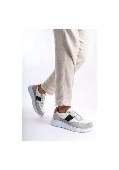 Mubiano Hakiki Deri Erkek Spor Ayakkabı & Sneaker Gri/beyaz -mbknt-grb Gri/beyaz