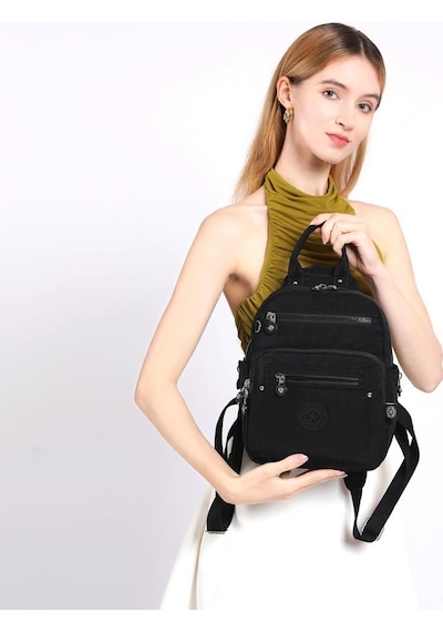 Smart Bags Küçük Boy Krinkıl Kumaş Kadın Sırt Çantası 3386 Açık