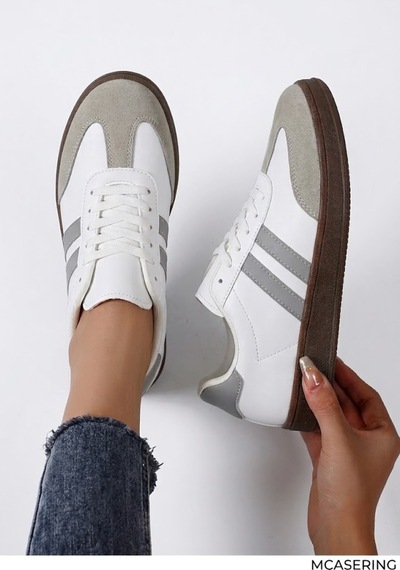 Mcaserıng Unisex Kadın Erkek Spor Ayakkabı Sneaker Beyaz Gri Beyaz-gri