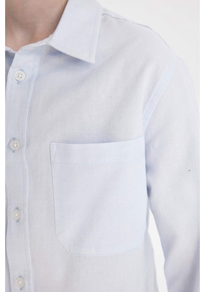 DeFacto Erkek Çocuk Polo Yaka Oxford Uzun Kollu Basic Düz Okul Gömleği T8854A624AUBE793 DeFacto Erkek Çocuk Polo Yaka Oxford Uzun Kollu Basic Düz Okul Gömleği T8854A624AUBE793