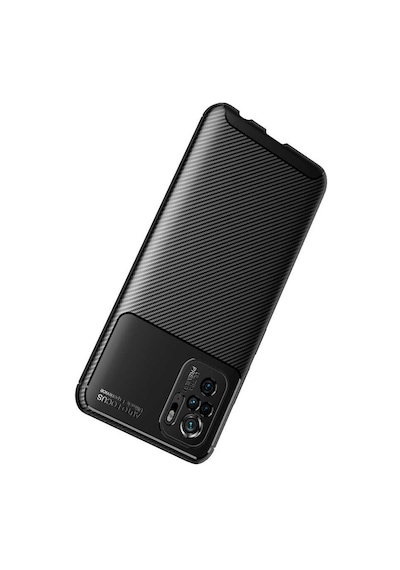 Xiaomi Poco M5s Kılıf Karbon Görünümlü Silikon Kamera Korumalı Üstün Koruma Pazarplus Kahverengi