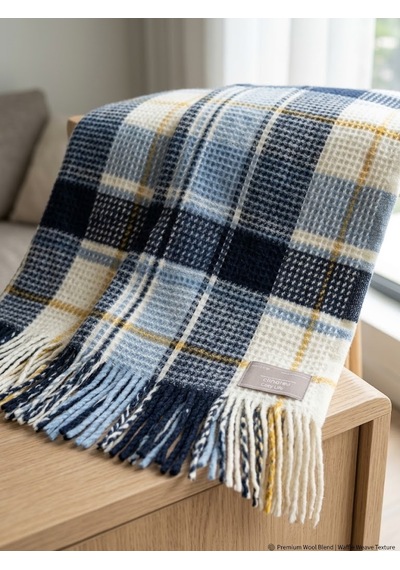 Livoras Home Dinarsu Cozy Life Pamuklu Tv Battaniyesi 130 X 170cm Inka Mavi Sarı İnka Sarı Mavi