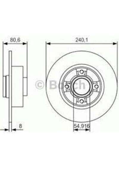Bosch 0986479s37 Fren Diski Arka Rulmansız Clio Iıı Megane Iı Modus 0986479277 7701207823