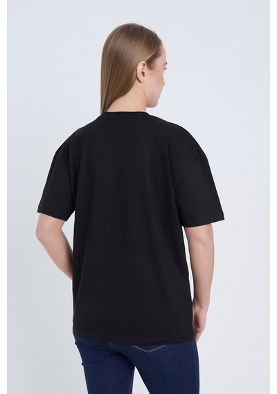 Velvoria Unisex Oversize Siyah Summer T-shirt