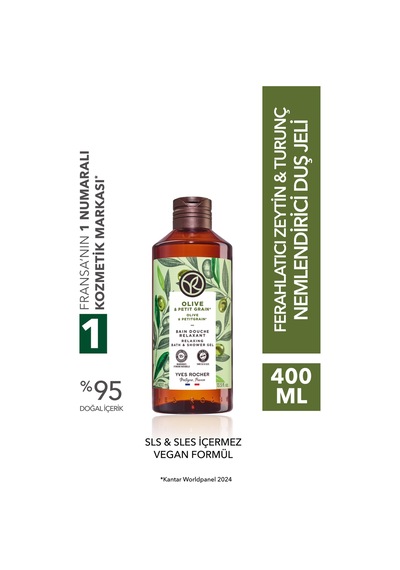 Yves Rocher Duş Jeli - Nemlendirici Ferahlatıcı Zeytin Turunç - Sls,sles İçermez,vegan-400ml Diğer