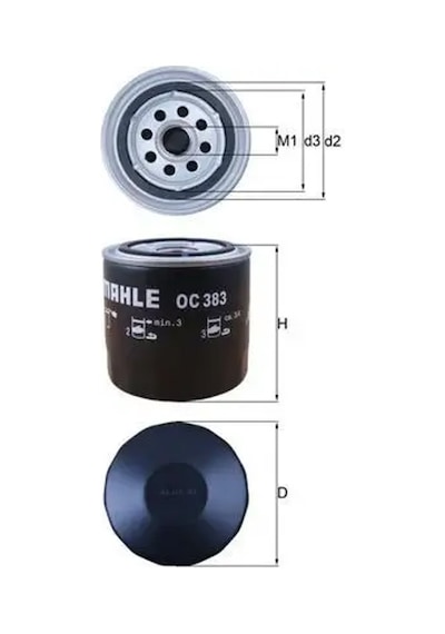 Fiat Doğan Yag Filtresi 1.6 1988-2002 Mahle Oc383