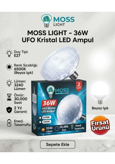 Moss Light Vip Aydınlatma / 36w Ufo Kristal Ampul 1