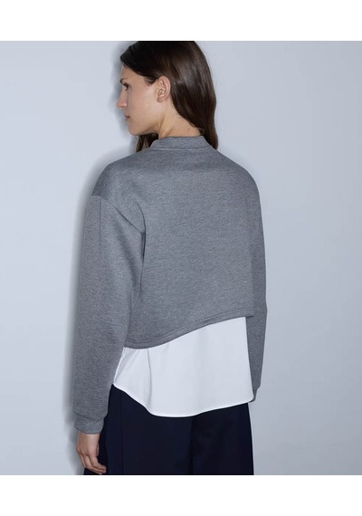 İpekyol Çift Parça Görünüm Cutout Gri Kadın Sweatshirt Iw6260091123