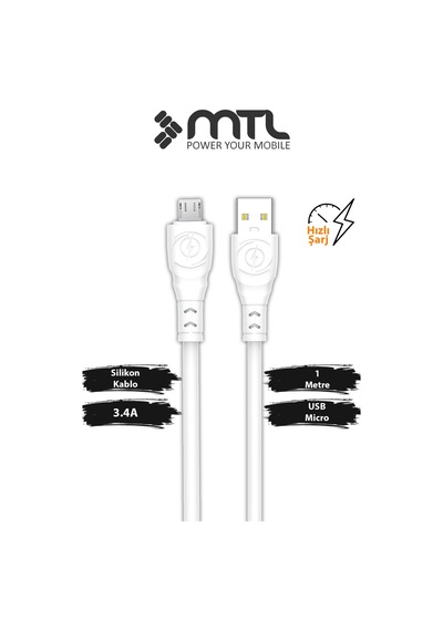 3.4a Usb To Micro Ultra Hızlı Extra Yumuşak Dayanıklı Şarj Ve Data Kablosu Mt2471