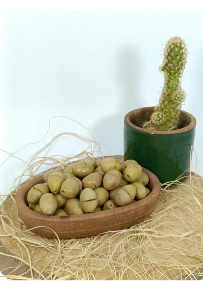 Aydın Yöresi Domat Cinsi Sofralık Tatlandırılmış Kırma Yeşil Zeytin 2 Kg
