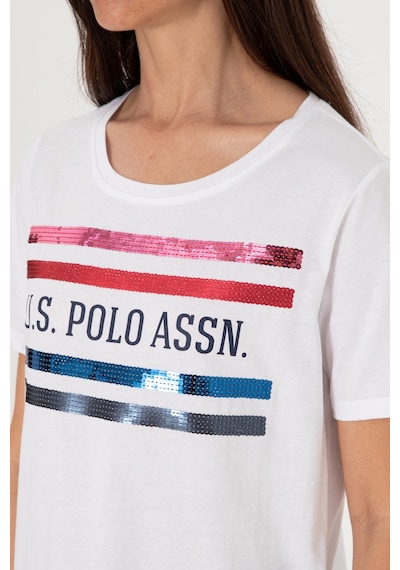 U.S. Polo Assn. Kadın Beyaz Bisiklet Yaka Tişört 50299762-VR013