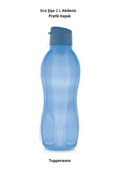 Tupperware Eko Şişe 1 Lt Akdeniz Mavisi Suluk - Matara Çok Renkli