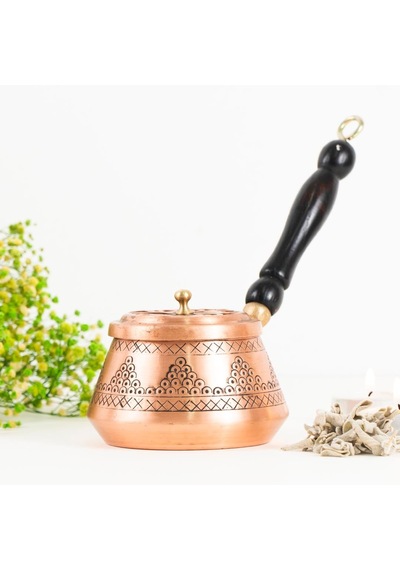 Kulplu Köşeli Bakır Demet & Reçine Tütsülük