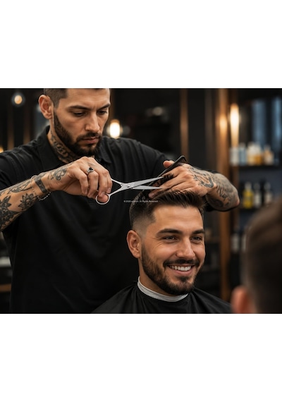 Profesyonel Berber Makası, Paslanmaz Çelik, Keskin, Saç Kesim Makası, Ergonomik Kalıplı Sap, Kuaför Makası, Evcil Hayvan Tüy Kesim Makası, Çok Amaçlı Kullanım 7"