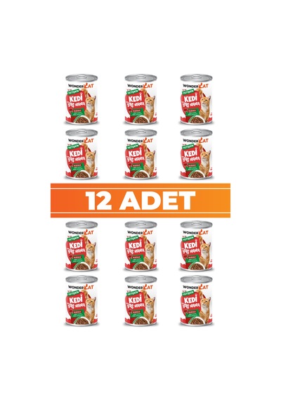 Wondercat Kuzulu Yetişkin Kedi Konservesi 400gr X 12 Adet