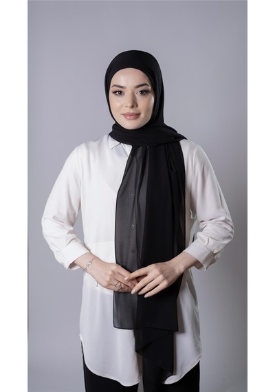 Hürrem Bone Siyah Pratik Hazır Geçmeli Şal Şifon Kumaş Hijab Bone 3009 01