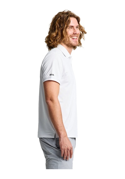 Slam Slam Tech Pique Polo Ls Erkek Beyaz Tişört W02 Beyaz