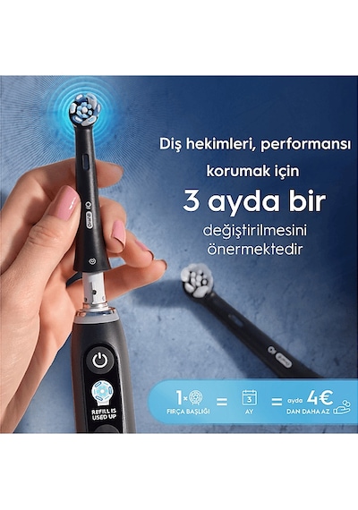 Oral B Io Clean 2'li Diş Fırçası Yedek Başlık Siyah