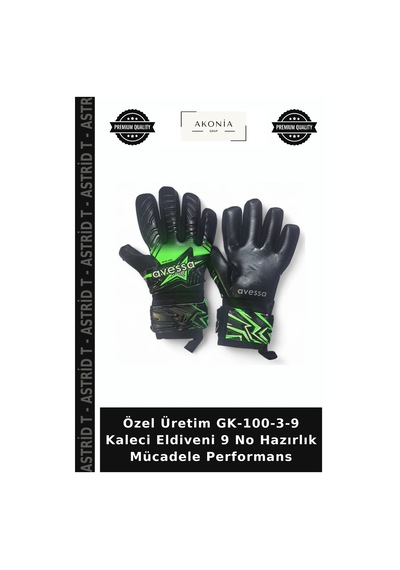 Özel Üretim Gk-100-3-9 Kaleci Eldiveni 9 No Hazırlık Mücadele Performans Çok Renkli