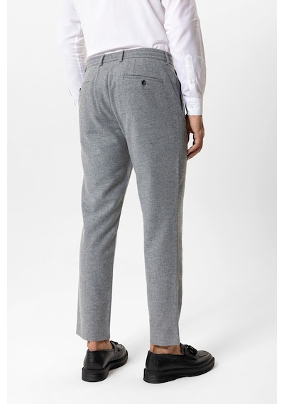 Back And Bond Koyu Gri Slim Fit Beli Bağcıklı Yünlü Jogger Pantolon Çok Renkli