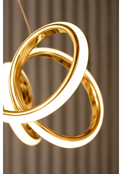 Elena Model Gold Şık Led Salon Yatak Mutfak Oturma Odası Sarkıt Beyaz Işık Led Avize Gold
