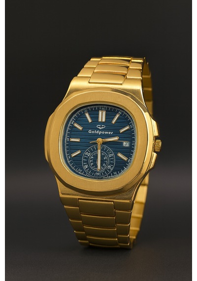 Çelik Patek Model Renk Atmayan Erkek Kol Saati Lacivert - 746686475 Altın