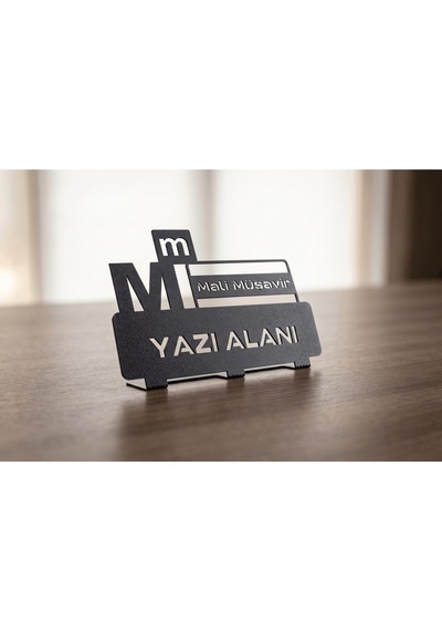 Kişiye Özel Hediyelik Muhasebeci Mali Müşavir Tasarımlı Metal Masaüstü İsimlik Siyah