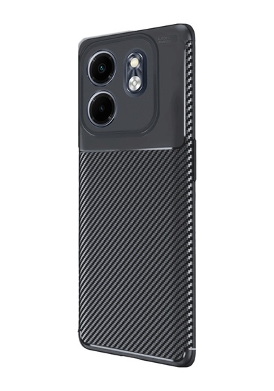 İnfinix Hot 50i 4g Uyumlu Kılıf Auto Focus Karbon Kapak - Siyah