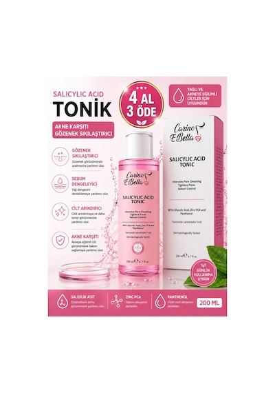 Salicylic Acid Tonik 200 Ml Akne Karşıtı Gözenek Sıkılaştırıcı Tonik