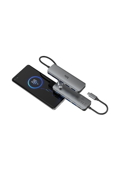 Tr Bx07hb Usb-c Hub 4x Usb 3.0 Pd Şarj 5gbps Mac Windows Uyumlu Alüminyum Çoklayıcı Gri Adaptör Hub