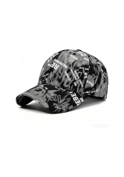 Valkyrie Unisex Siyah Grafiti Desenli Şapka Ayarlanabilir Baseball Cap Hip Hop Streetwear Spor Kep