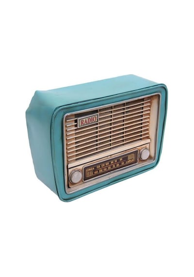 Dekoratif Metal Radyo Kumbaralı Vintage Hediyelik