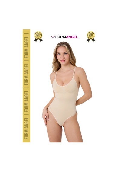 Carlburn Korse İz Bırakmayan Kaymaz Seamless Toparlayıcı Dikişsiz Kadın Çıtçıtlı String Body Korse - 4 Adet Ten