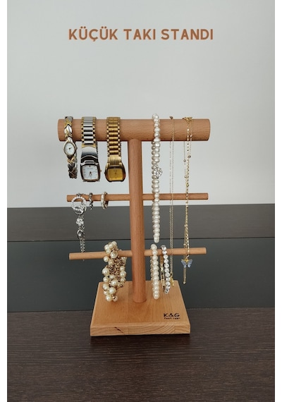Takı Standı Ahşap Takı Askısı 25 Cm Takı Organizer Kolye Askısı Saat Takı Düzenleyici