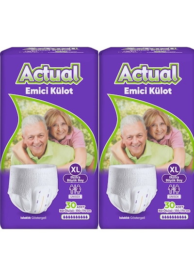 Actual Emici Külot Yetişkin Bezi Xl - Extra Large -büyük 60 Adet